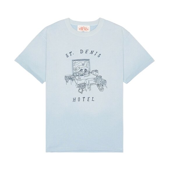 Samuel Zelig Hotel Tee in Light Blue - Picture 2 of 5